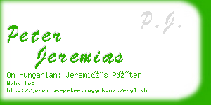 peter jeremias business card